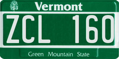 VT license plate ZCL160