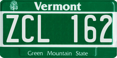 VT license plate ZCL162