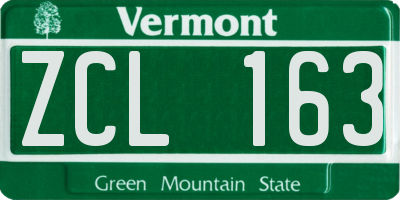VT license plate ZCL163