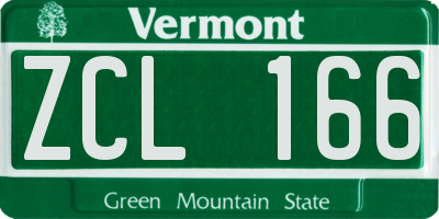 VT license plate ZCL166