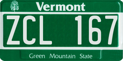 VT license plate ZCL167
