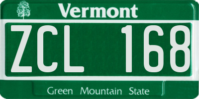 VT license plate ZCL168