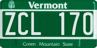 VT license plate ZCL170