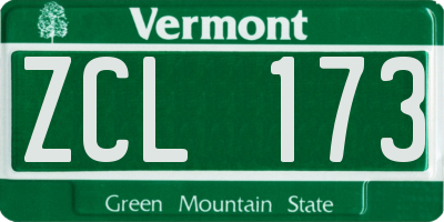 VT license plate ZCL173