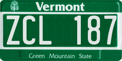 VT license plate ZCL187