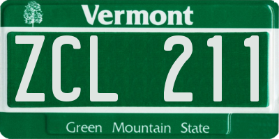 VT license plate ZCL211