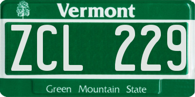 VT license plate ZCL229
