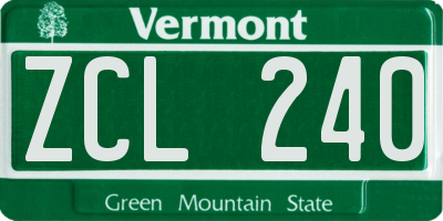 VT license plate ZCL240