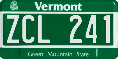 VT license plate ZCL241