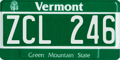VT license plate ZCL246