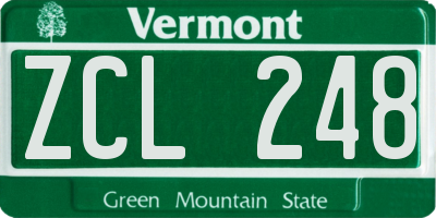 VT license plate ZCL248