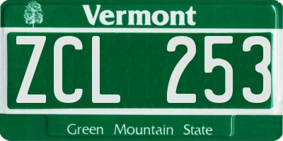 VT license plate ZCL253