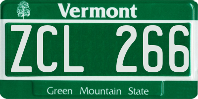 VT license plate ZCL266