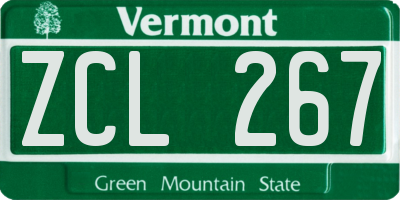 VT license plate ZCL267
