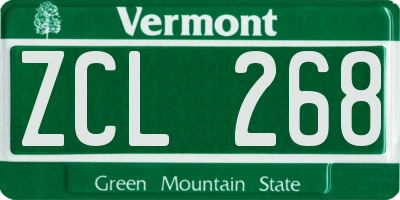 VT license plate ZCL268