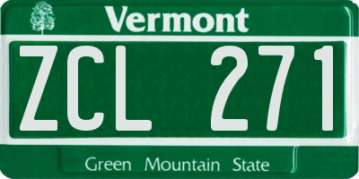 VT license plate ZCL271