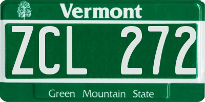 VT license plate ZCL272