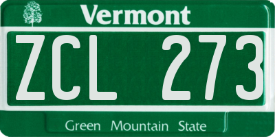 VT license plate ZCL273