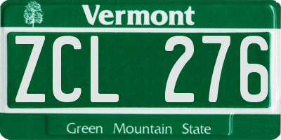VT license plate ZCL276
