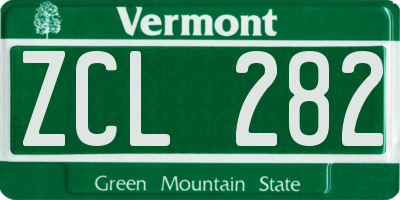 VT license plate ZCL282