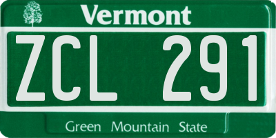 VT license plate ZCL291