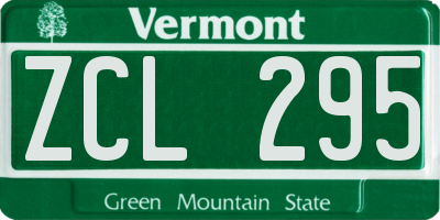 VT license plate ZCL295