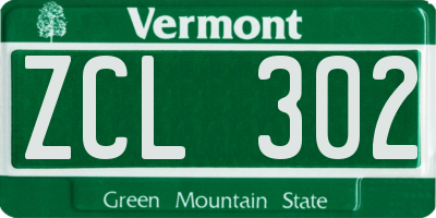 VT license plate ZCL302