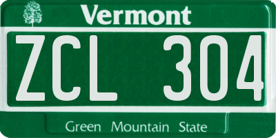 VT license plate ZCL304