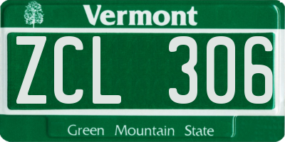 VT license plate ZCL306