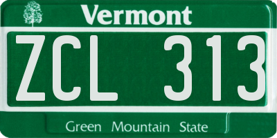 VT license plate ZCL313