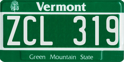 VT license plate ZCL319