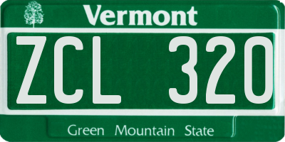 VT license plate ZCL320