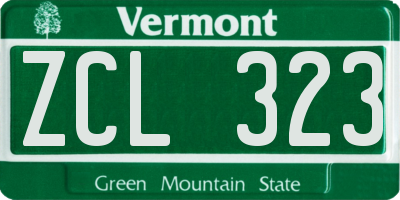 VT license plate ZCL323