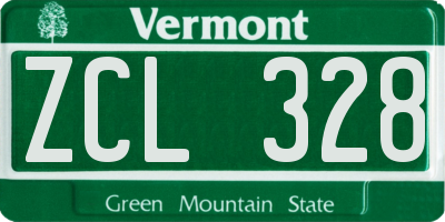 VT license plate ZCL328