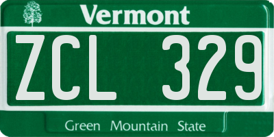 VT license plate ZCL329