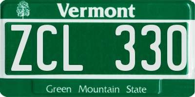 VT license plate ZCL330