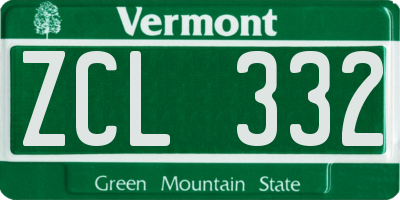 VT license plate ZCL332