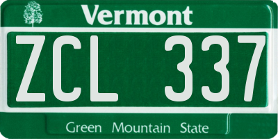 VT license plate ZCL337