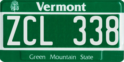 VT license plate ZCL338