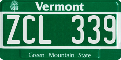 VT license plate ZCL339