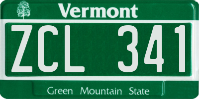 VT license plate ZCL341