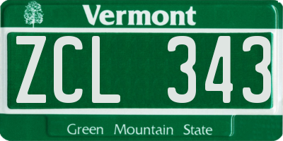 VT license plate ZCL343