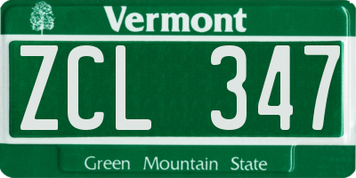 VT license plate ZCL347