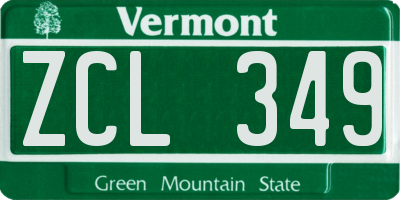 VT license plate ZCL349