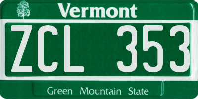 VT license plate ZCL353