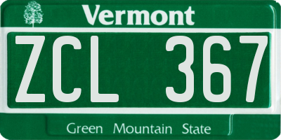 VT license plate ZCL367