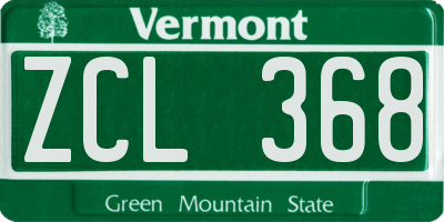 VT license plate ZCL368