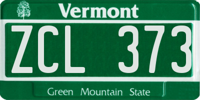 VT license plate ZCL373