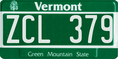 VT license plate ZCL379