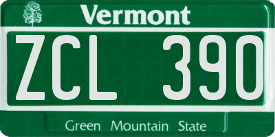 VT license plate ZCL390